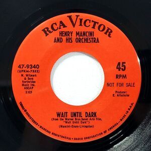 Henry Mancini Promo 45 Wait Until Dark / Same on RCA Victor M- Theme